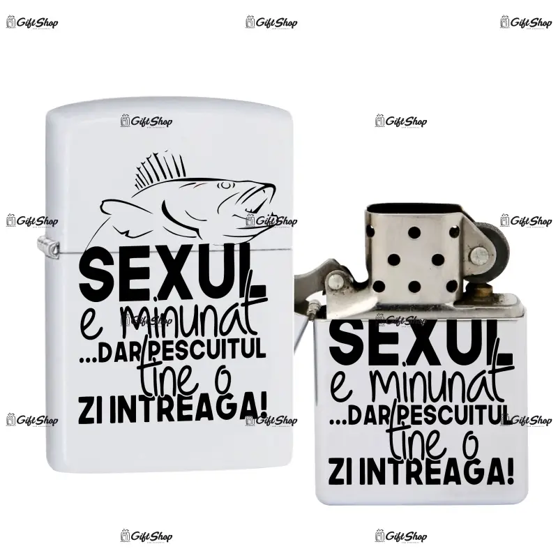 Sexul e minunat dar..., bricheta metalica gravata laser cu mesaj